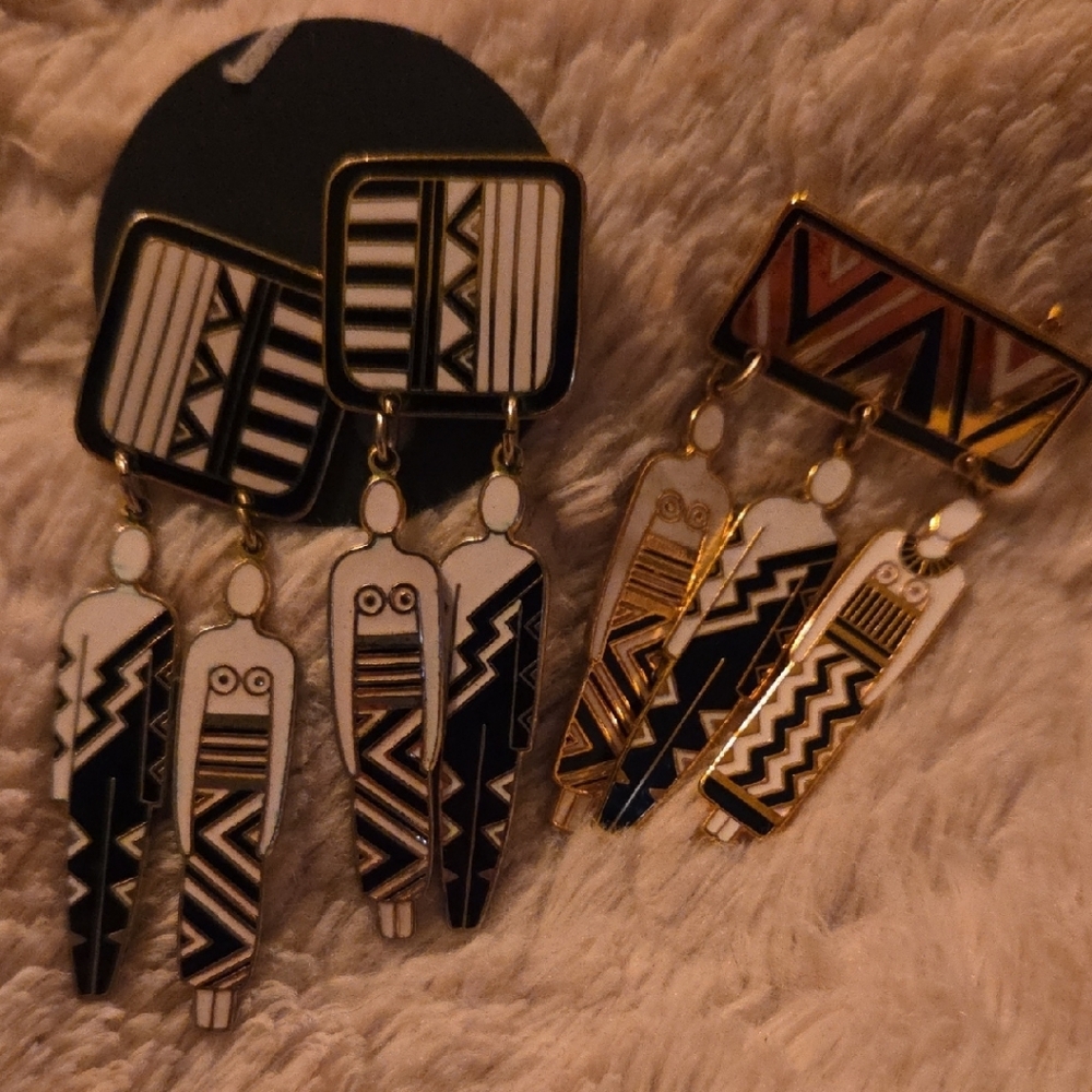 Traibal Spirit Earrings And Brooch Ansestor Collecton Laura Birch!!!!! - Picture 10 of 10
